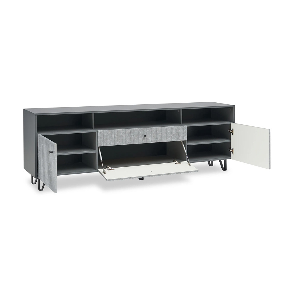 Тумба ТВ Оливия (малая), Графит, Мрамор Глянец