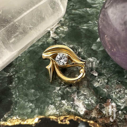Накрутка "Eye of Ra" - Желтое золото - White CZ