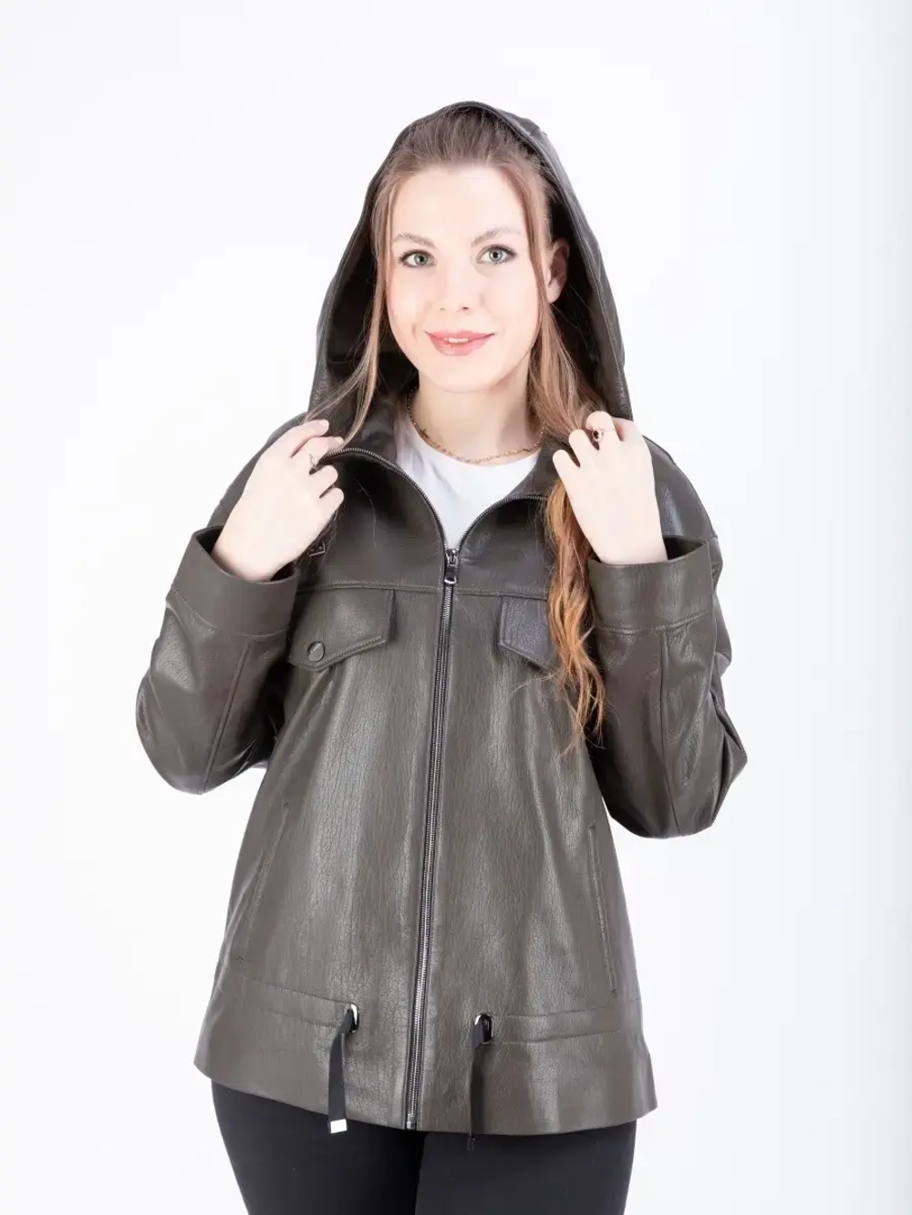 Куртка женская  кожаная большие  размеры