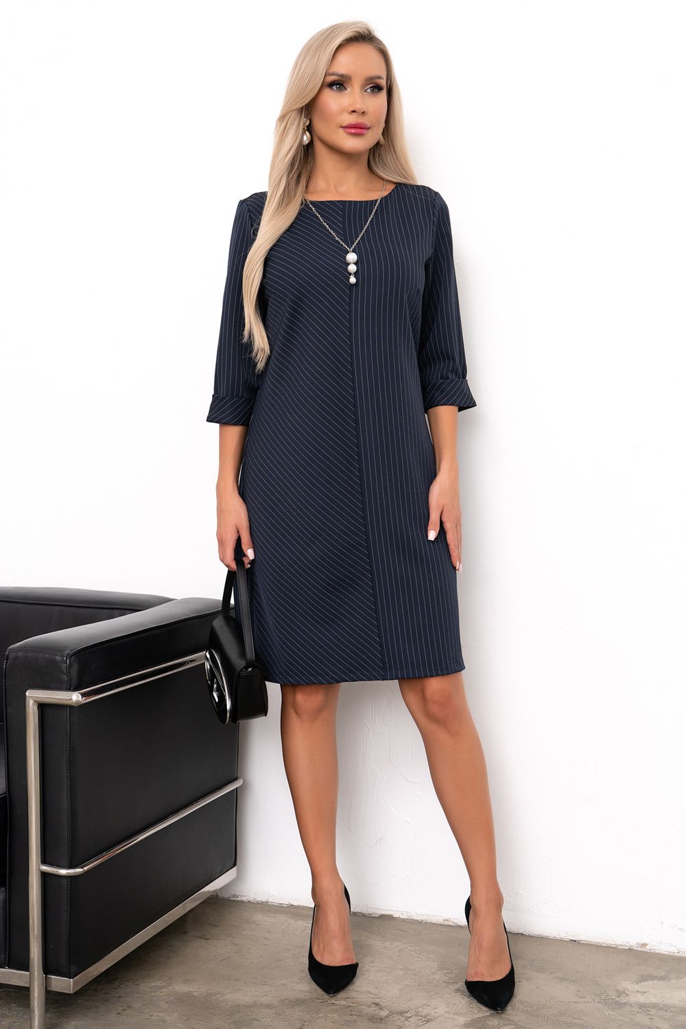 Платье Эстель (синий/полоска) Р11-1185 Nikol (Акция)