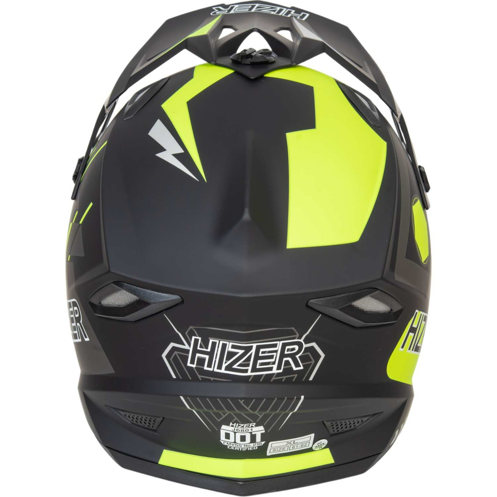Шлем мото кроссовый HIZER J6801, размер L gray/lemon