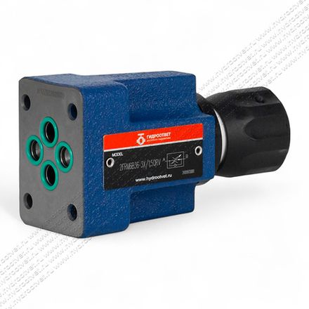 2FRM6B36-3X/1,5QRV - Регулятор расхода Ду 6 для монтажа на плиту, номинальный расход 1,5 л/мин, B = без доп. канала (стандарт), обратный клапан - есть