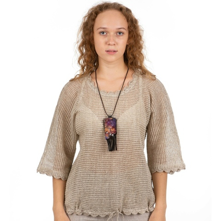 Джемпер льняной "Сетка"