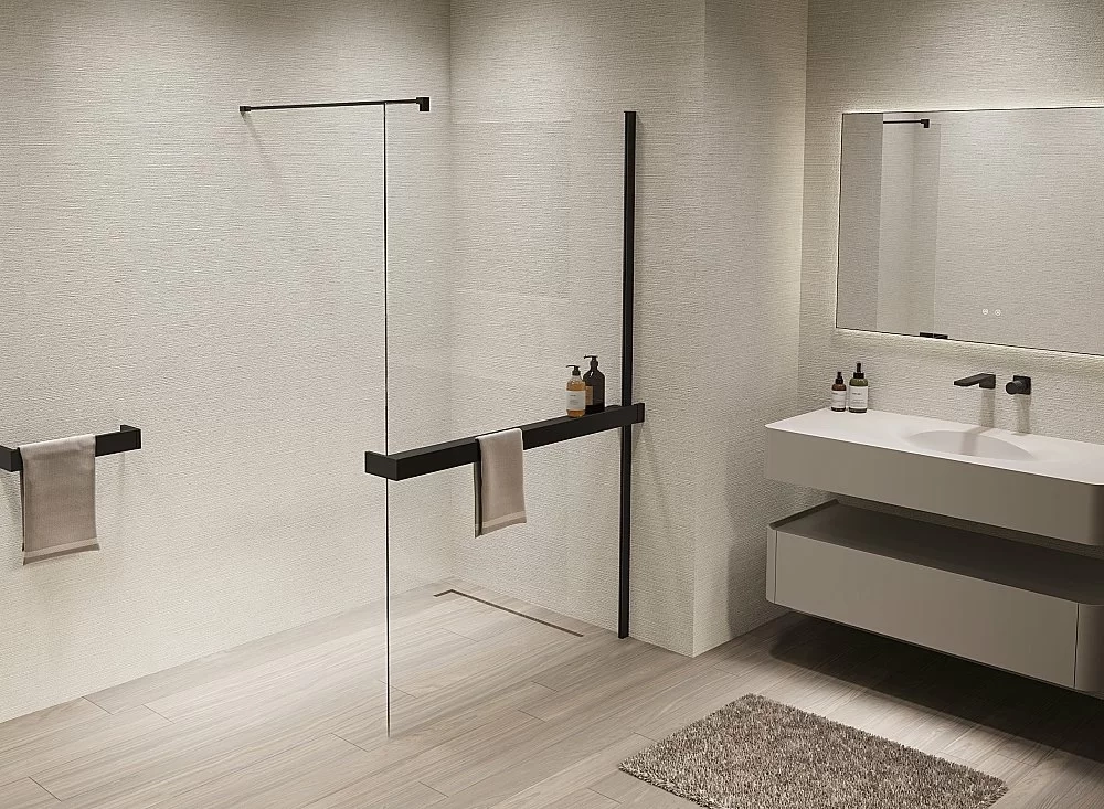 Душевая перегородка Vincea Walk-In VSW-1HR120CLB 120x200 профиль черный/стекло прозрачное