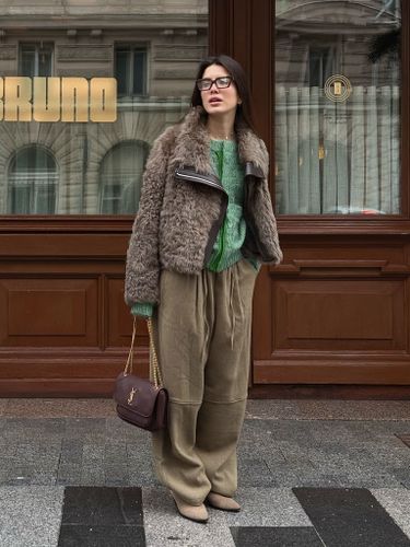 Утепленные бежевые брюки FN