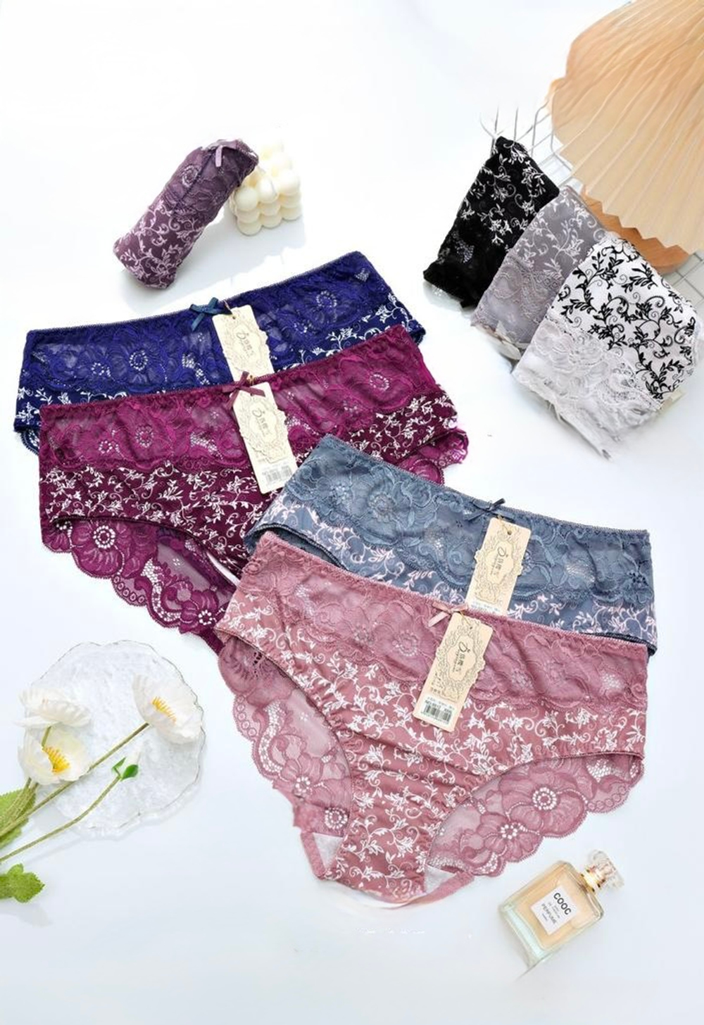 [m]Трусы б/в,кружева,сред.посадка(46-52) 8812