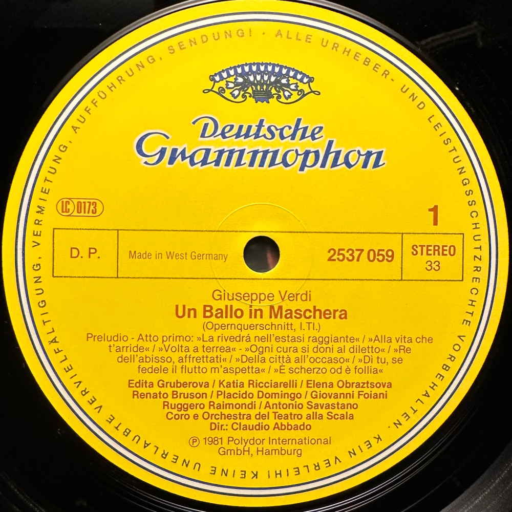 Верди - Бал-маскарад (Германия 1982г.)