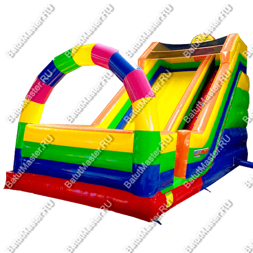 Детский надувной батут-горка "Без радуги никуда" 10*5*8м