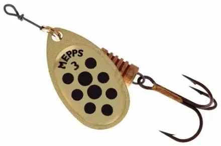 MEPPS Блесна Aglia Decoree Points Noirs №3 6,5г OR/черные точки
