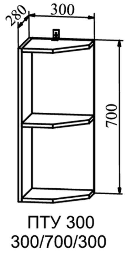 шкаф верхний полка угловая 300 ройс