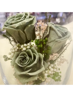 натуральные кустовые розы в стекле, вакуум*