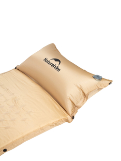 Коврик самонадувной односпальный Naturehike, с подушкой, бежевый (NH15Q002-D)