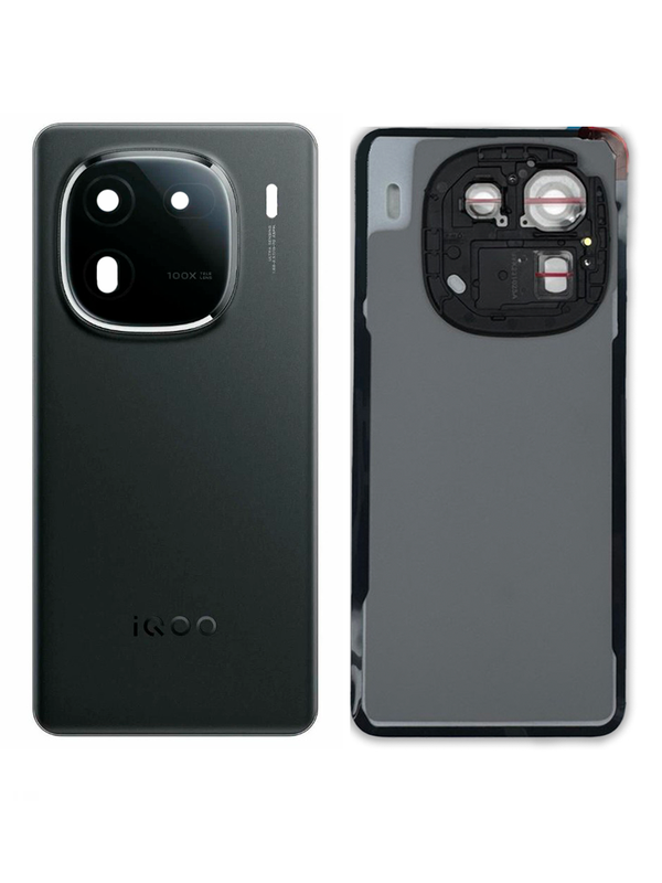 Задняя крышка для Iqoo 12 Pro черная (Black) со стеклом камеры