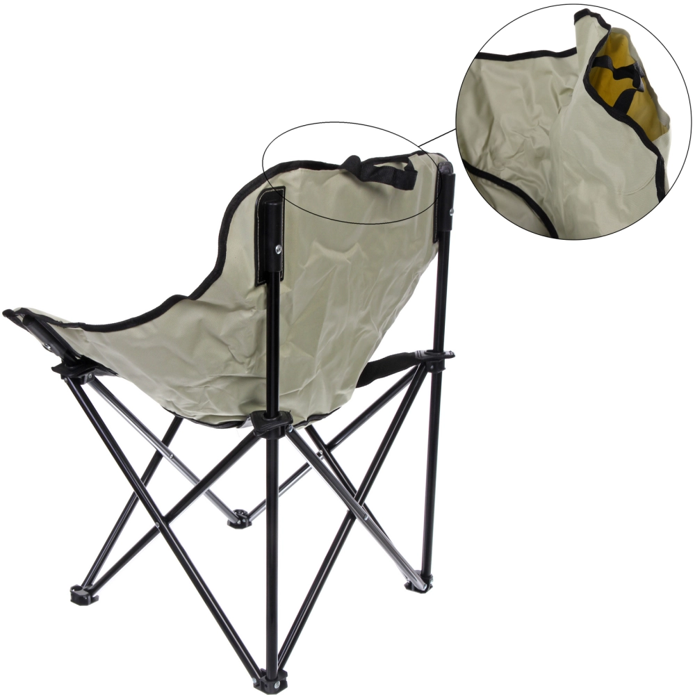 Кресло складное до 100 кг TJ-2000, 60*46*70 см, цвет: светло-серый