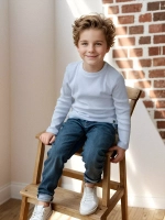 Белый лонгслив детский в школу