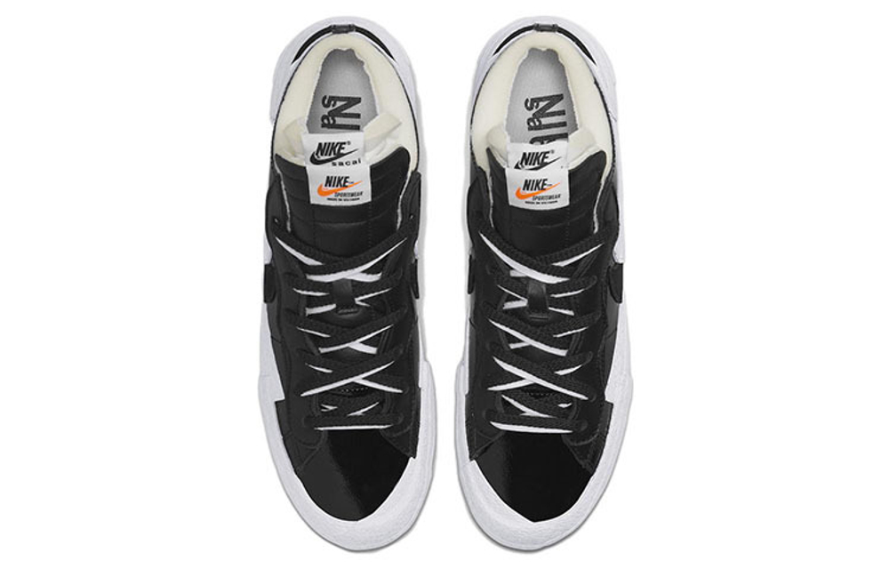 Кроссовки Sacai X Nike Blazer Low Black Patent Leather