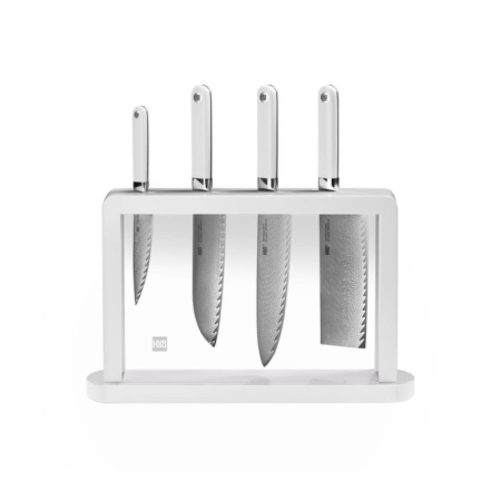 Набор ножей из дамасской стали Xiaomi Huo Hou Damascus Knife Set Yu Series (HU0296), белый