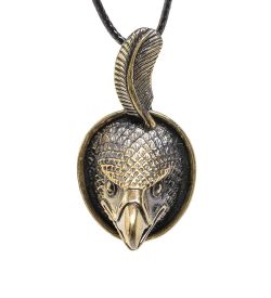 AM-1682 Подвеска «Сокол» (латунь, янтарь)