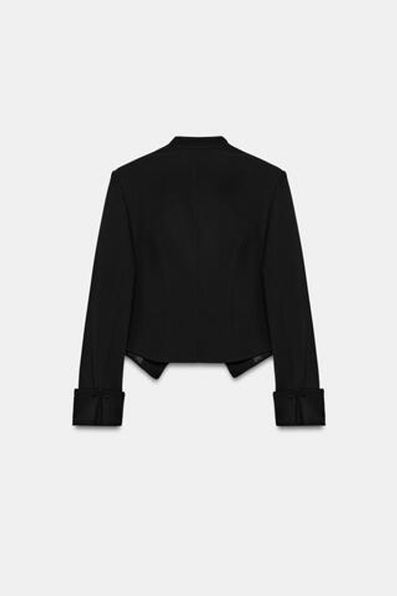 ZARA БЛЕЙЗЕР НА НАВЕСНЫХ ПЕТЛЯХ — ZW COLLECTION, ЧЕРНЫЙ