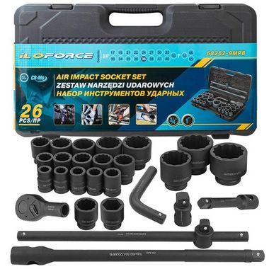 Набор инструментов ударных 26пр, 3/4'', 1''(12гр.) ILOforce IF-68262-9MPB