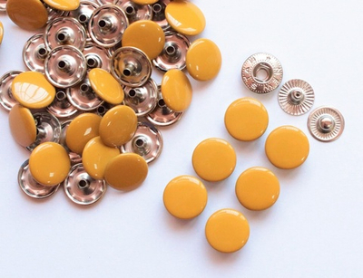 Кнопки Альфа (12,5 мм, уп.10 шт.). Горчичная