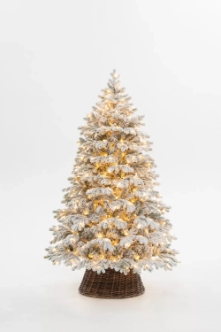 Искусственная елка Аляска заснеженная 270 см., 770 теплых белых LED ламп, литая+пвх, ЕлкиТорг (149270)