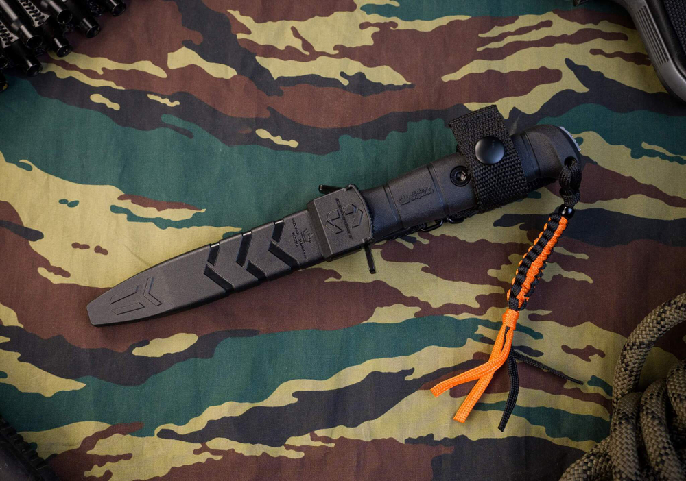 Тактический нож Combat AUS-10Co (Cryo) StoneWash «80 лет Великой Победы»