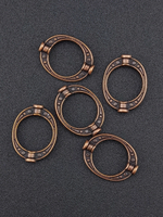 Рамки Металлические Овальные 19,2х14,8 мм с отверстием 12 мм для бусины, цвет: Родий/Золото/Бронза/Медь