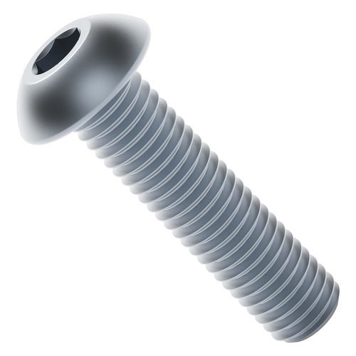 2802 Series Zinc-Plated Steel Button Head Screw (M4 x 0.7mm, 16mm Length) - 25 Pack