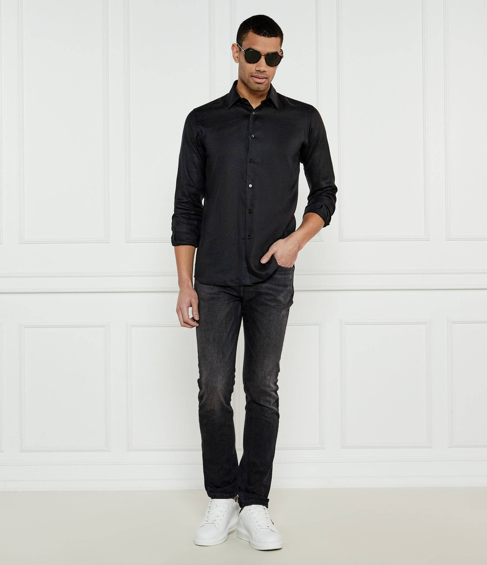 Льняная рубашка Karl Lagerfeld - черный(605000 552667)