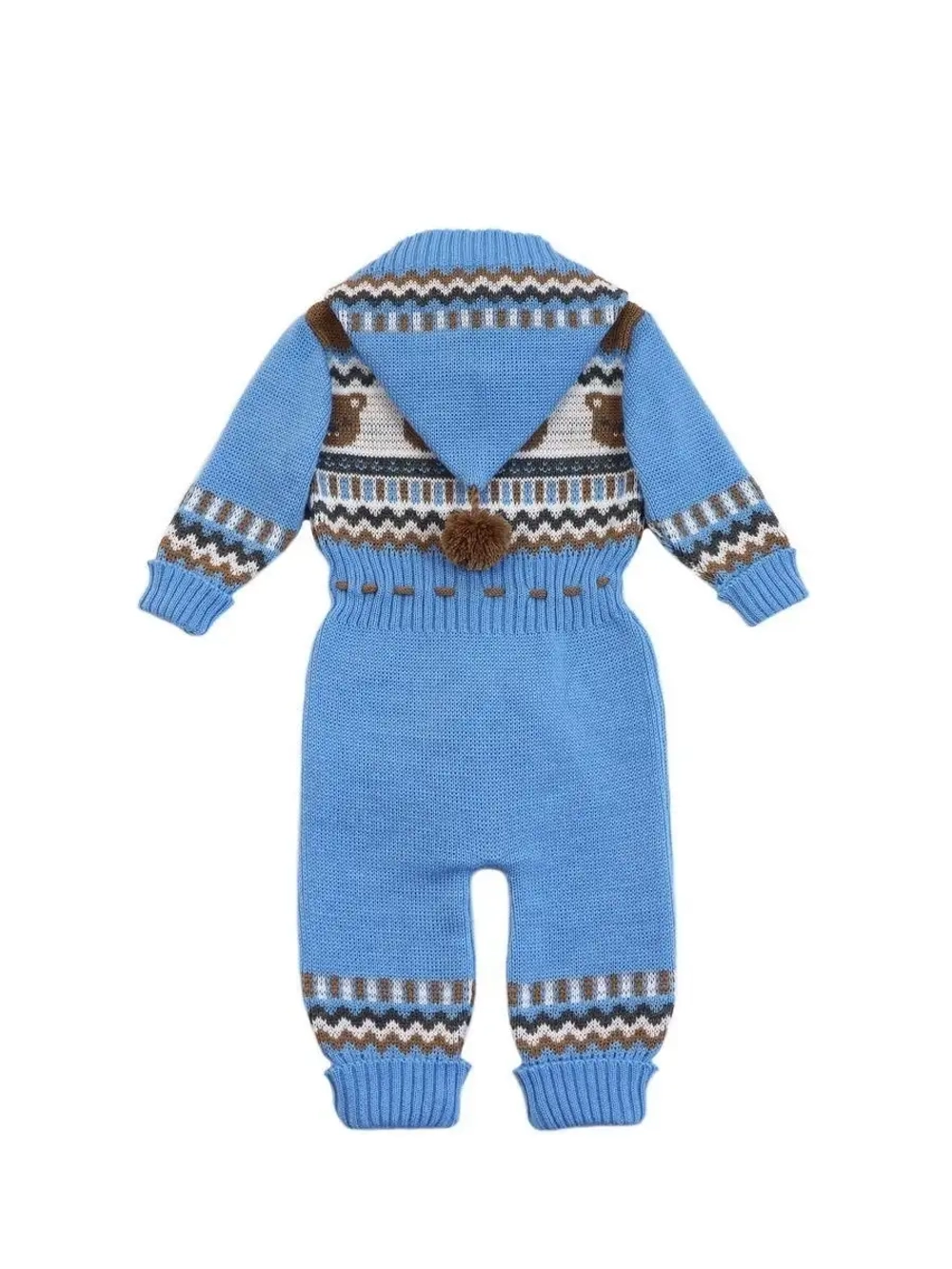 Вязаный комбинезон для новорожденных и малышей на молнии