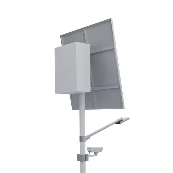 Автономная система видеонаблюдения с освещением на опоре (2 солнечные панели 200 Вт)