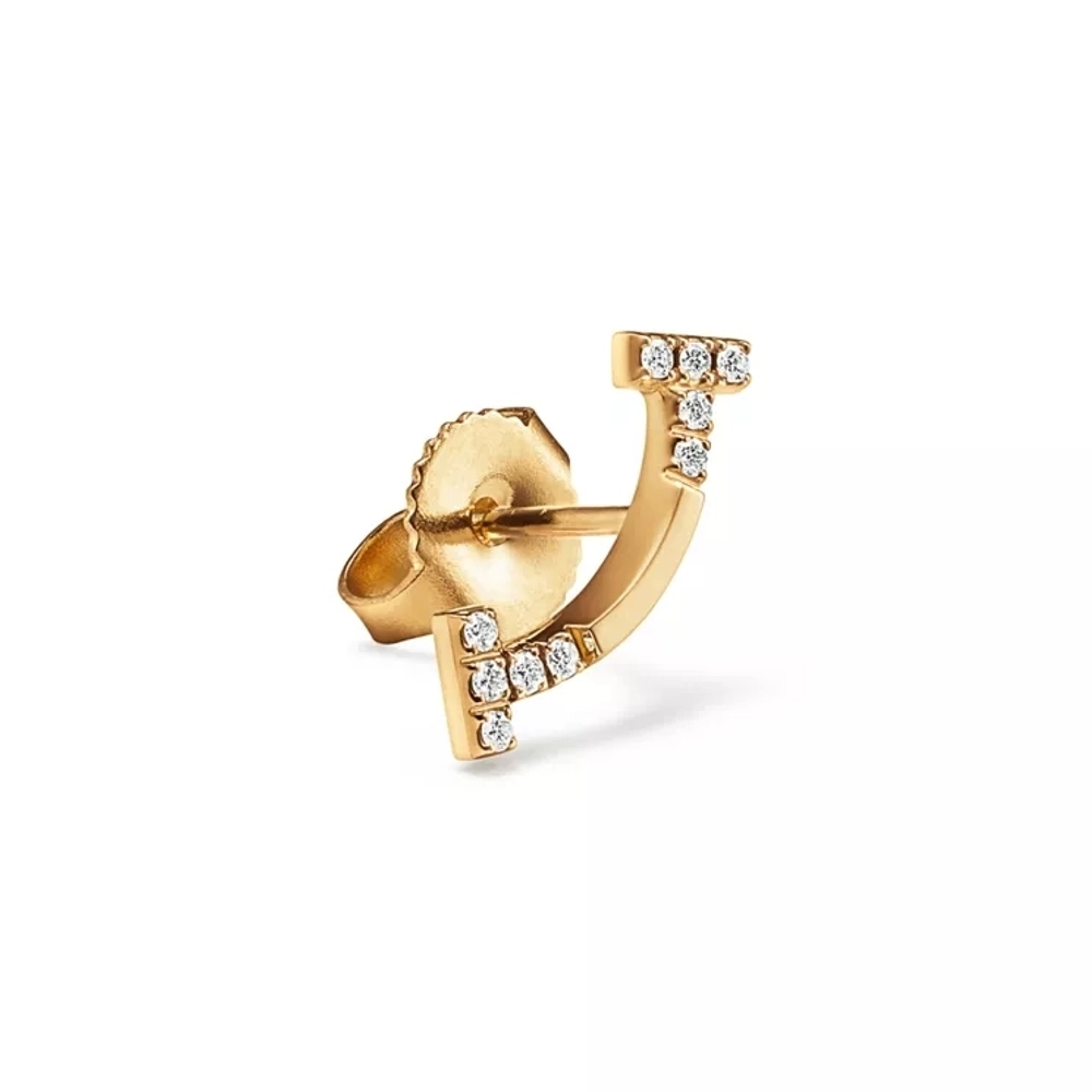 Серьги из жёлтого золота 18k с бриллиантами , Tiffany 💠T smile New