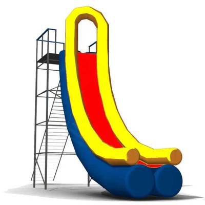 Надувная прямая водная горка для вышки (опоры) «Головокружительный спуск 2» 10х2х7