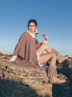 Бохо-накидка из фактурного хлопка (бордо/ромб)