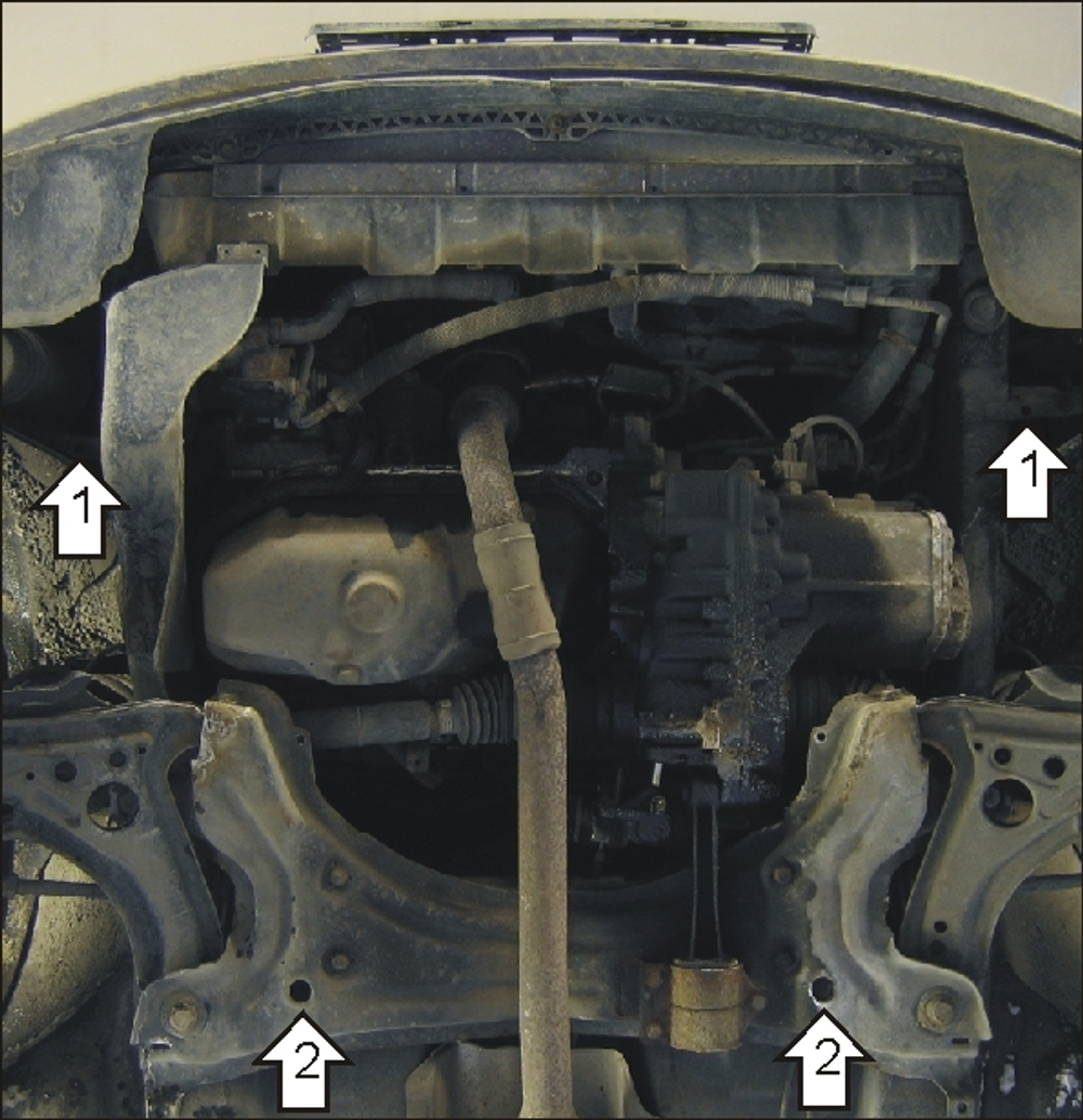Защита картера Двигателя, КПП. 2 мм, Сталь. для Volkswagen Lupo 1998-2005, Volkswagen Polo 1999-2001 MOTODOR.02706