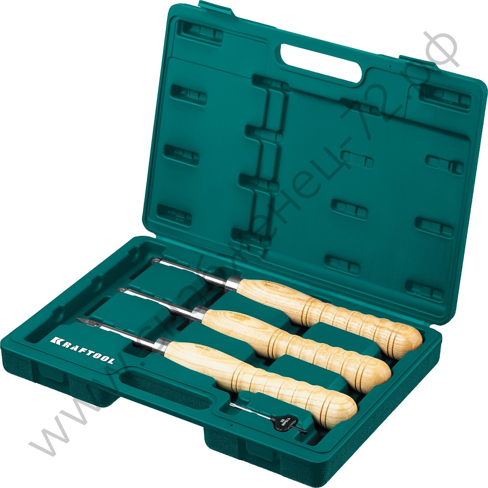 KRAFTOOL Precision-3 3 предм., Набор ручных резцов по дереву (18369)