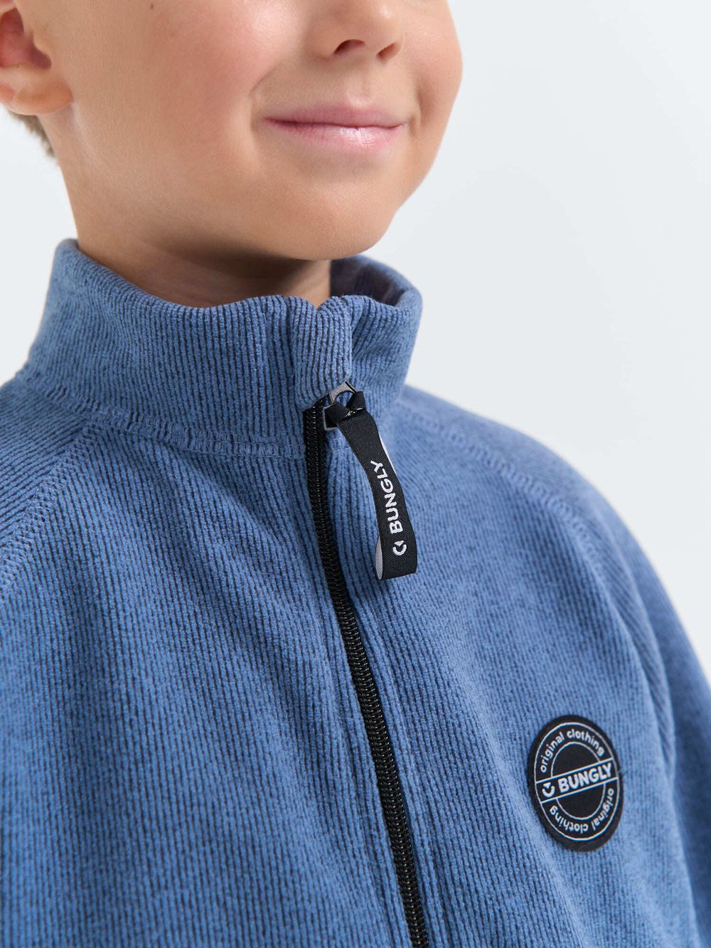 Олимпийка на молнии "Деним" из фактурного флиса