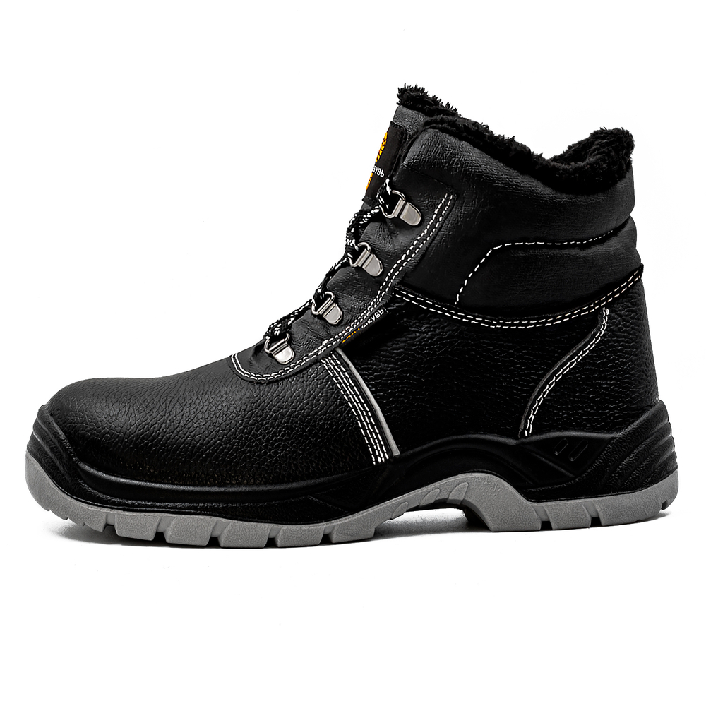 Ботинки 4208М кожа, иск.кожа, ПУ/ПУ, МБС иск.мех, черный