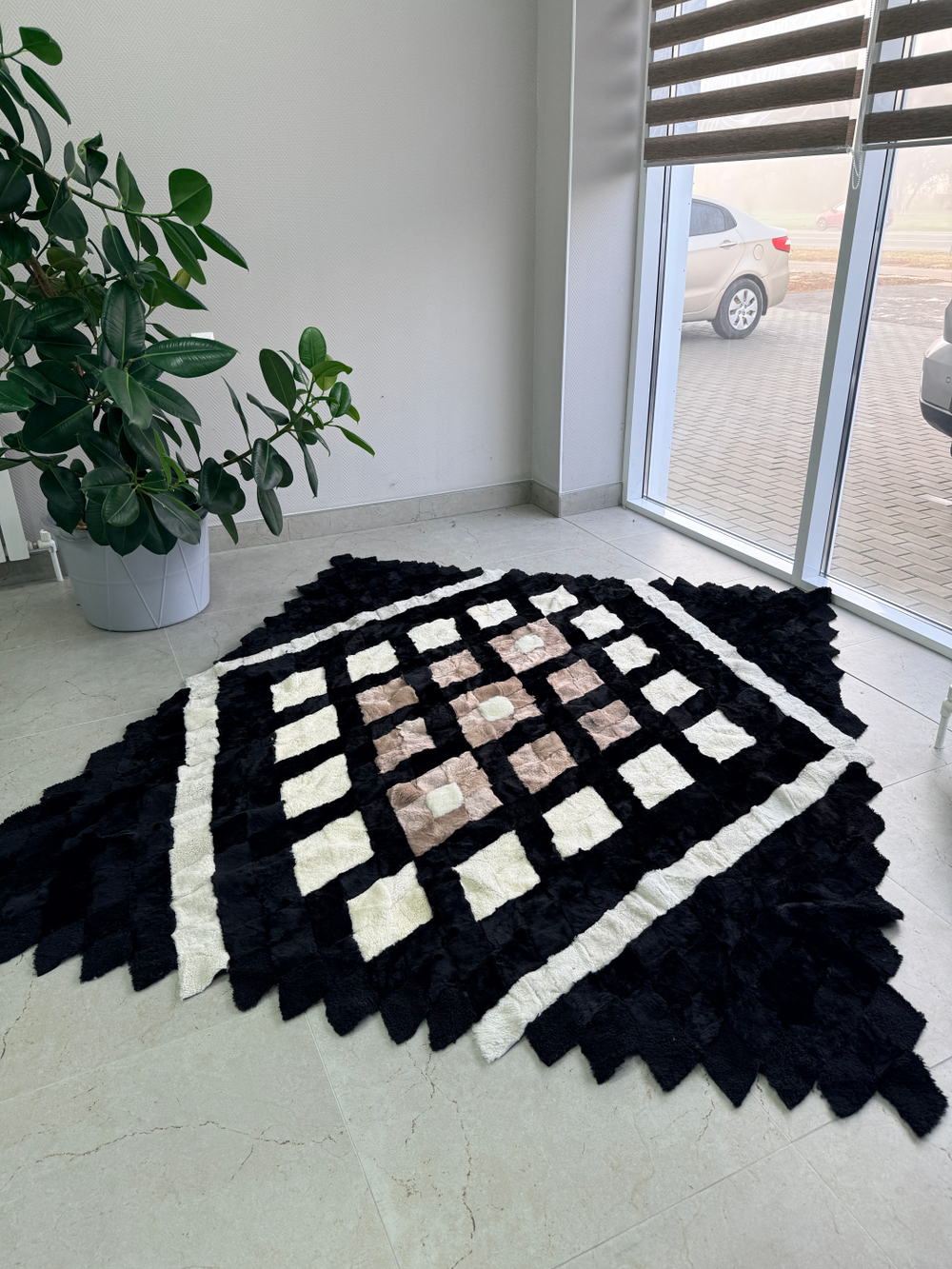 Покрывало меховое ковер из шкуры овчины