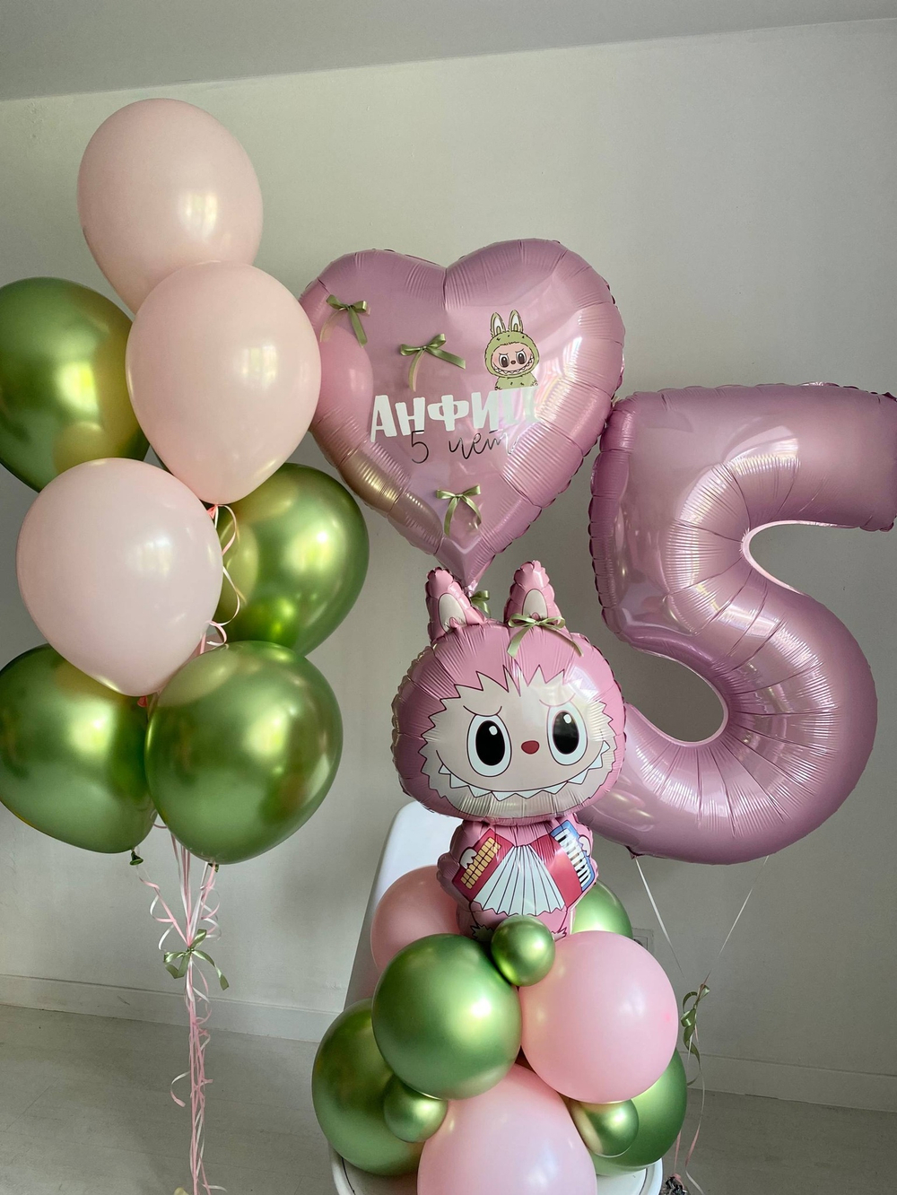 Воздушные шары Лабубу розовая №3446