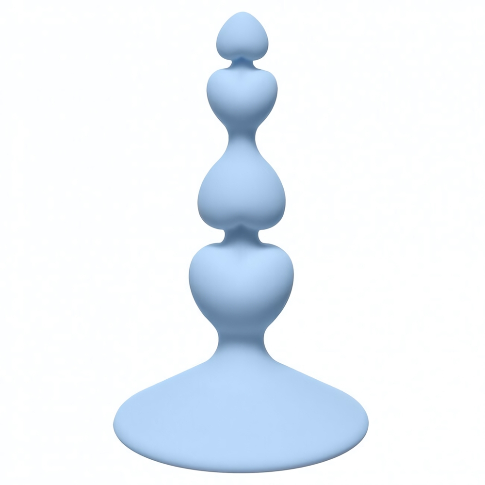 Короткая анальная цепочка Sweetheart Plug (10 см , нежно-голубой ) (Цвет: нежно-голубой)