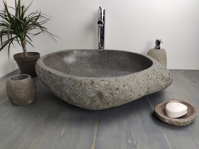Раковина из речного камня RS156 58x50x15 см