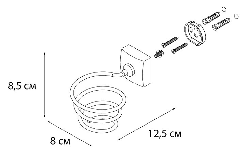 "KVADRO" Держатель для фена FX-61319B (к/к 10)