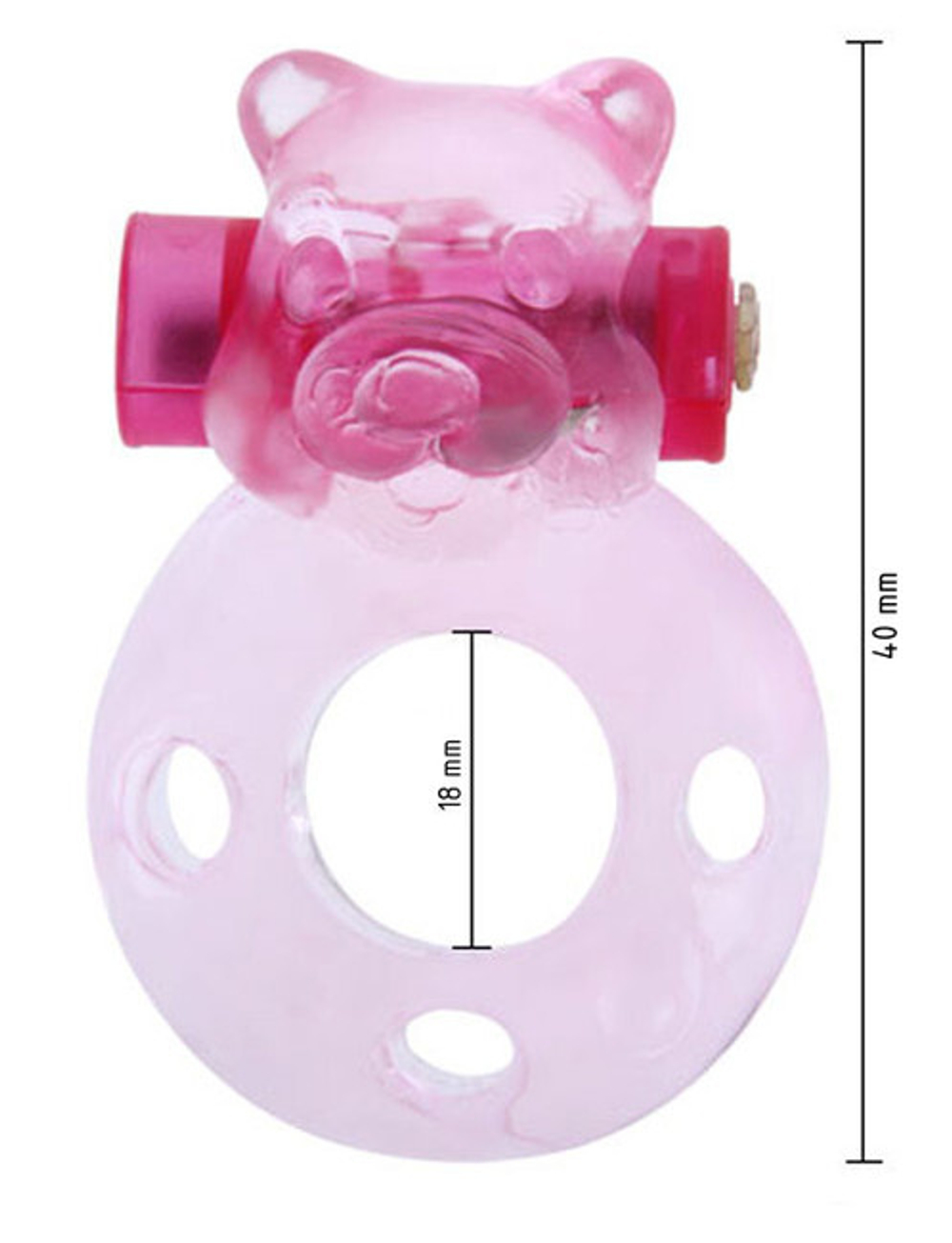 Эрекционное вибро-кольцо "Маленький медвежонок" (Цвет: розовый)