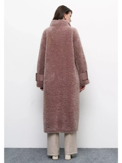 Шуба женская чебурашка тедди, сиреневая, SilverFox