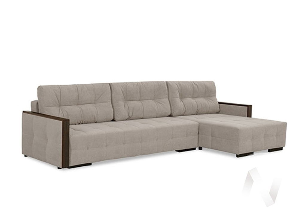 Диван угловой Линкольн (ДУ) LUMA 13 (велюр светло-серый)