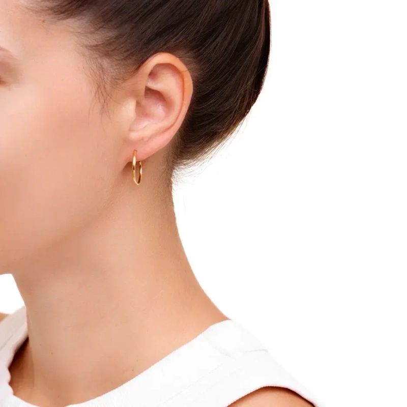 Серьги-конго Золотые – 1.5 см