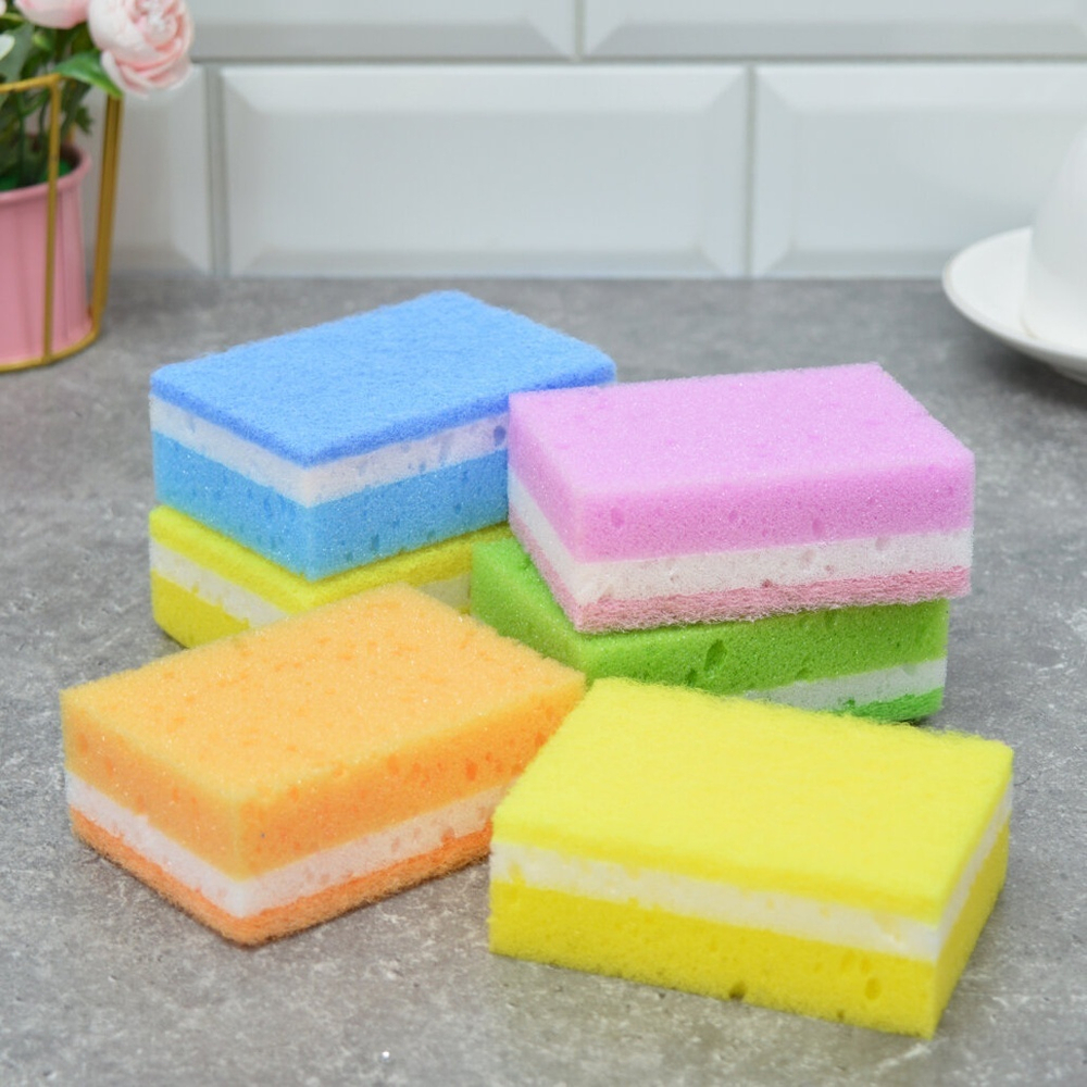 Губка для мытья посуды 6шт 10*7*3см