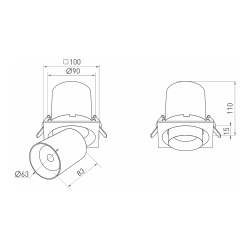 Светильник LGD-PULL-S100x100-10W White6000 (WH, 20 deg) (Arlight, IP20 Металл, 3 года) 026195